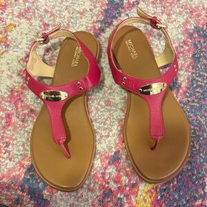 Michael Kors Fuchsia and Tan Sandals